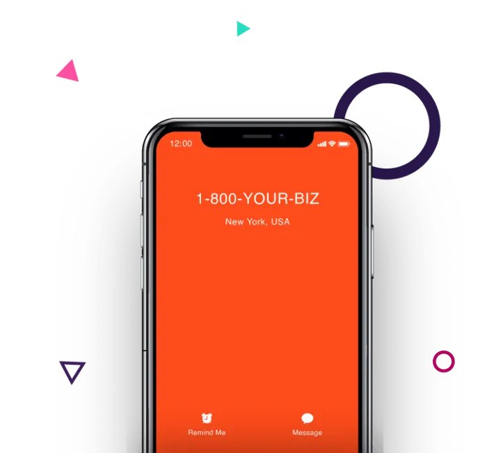 Vanity VoIP phone number displayed on a smartphone — easy-to-remember business calling powered by Viop™